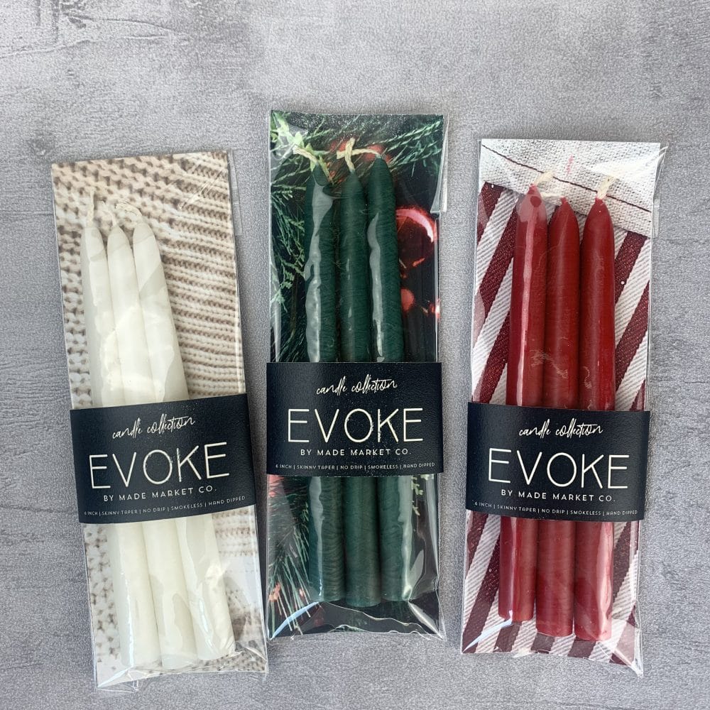 Skinny Taper Candles - Christmas Green - Be Made