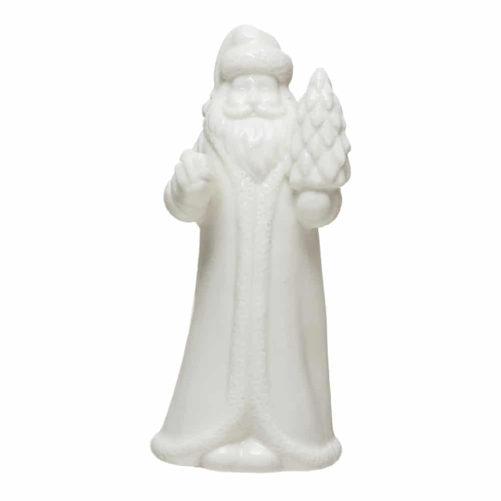 Be Made Hays, KS. White Stoneware Santa Figurine 5 3/4" Small