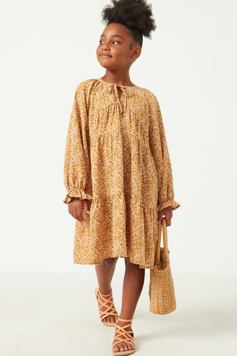 Girls deals mustard dress