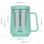 Be Made Hays, KS. Ceramic Tea Mug with Stainless Steel Infuser in Aqua / Turquoise