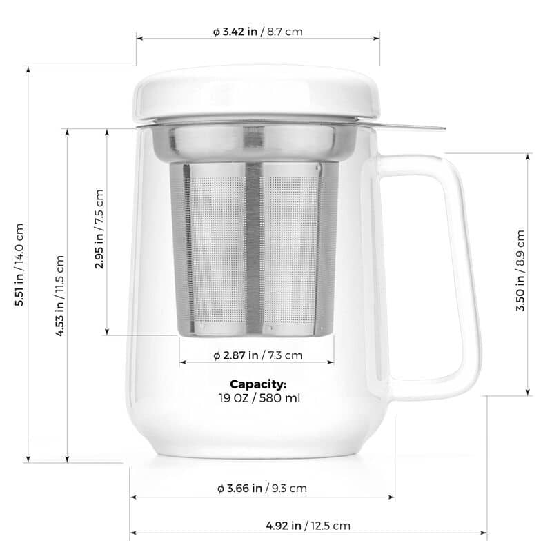 Tea Infuser Mug – White - Be Made