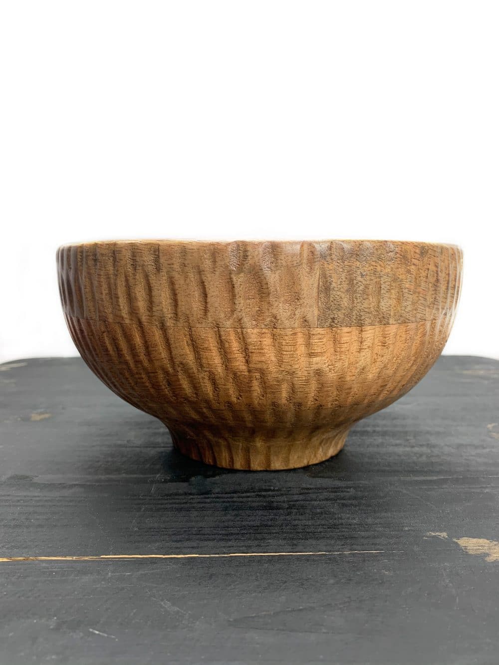 be made hays, KS. textured footed bowl. wooden bowl. home decor.