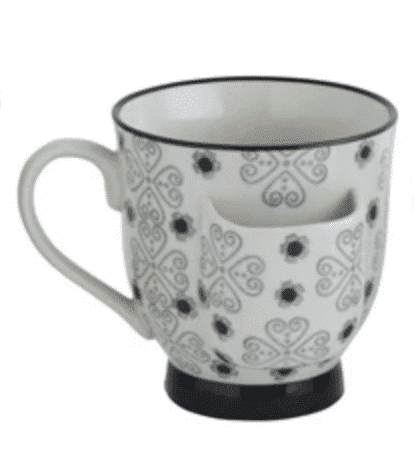 Hand Stamped Stoneware Mug with Tea Bag Holder – BHFhome