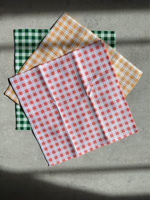 Spring Plaid Geometry Dishcloth flat-lay