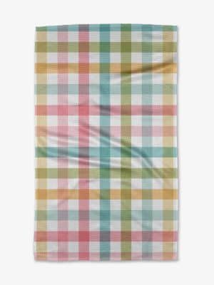 Easter Plaid Tea Towel flat-lay