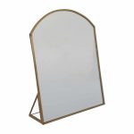 Be Made Hays, KS. 7-3/4"W x 2"D x 9-3/4"H Metal Framed Standing Mirror, Brass Finish