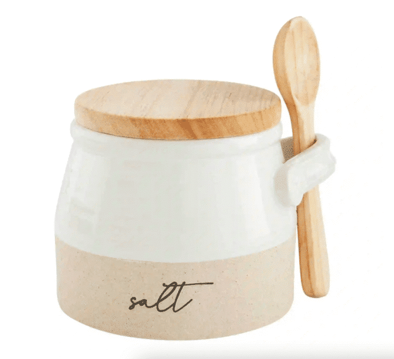 Ceramic Salt Jar & Spoon