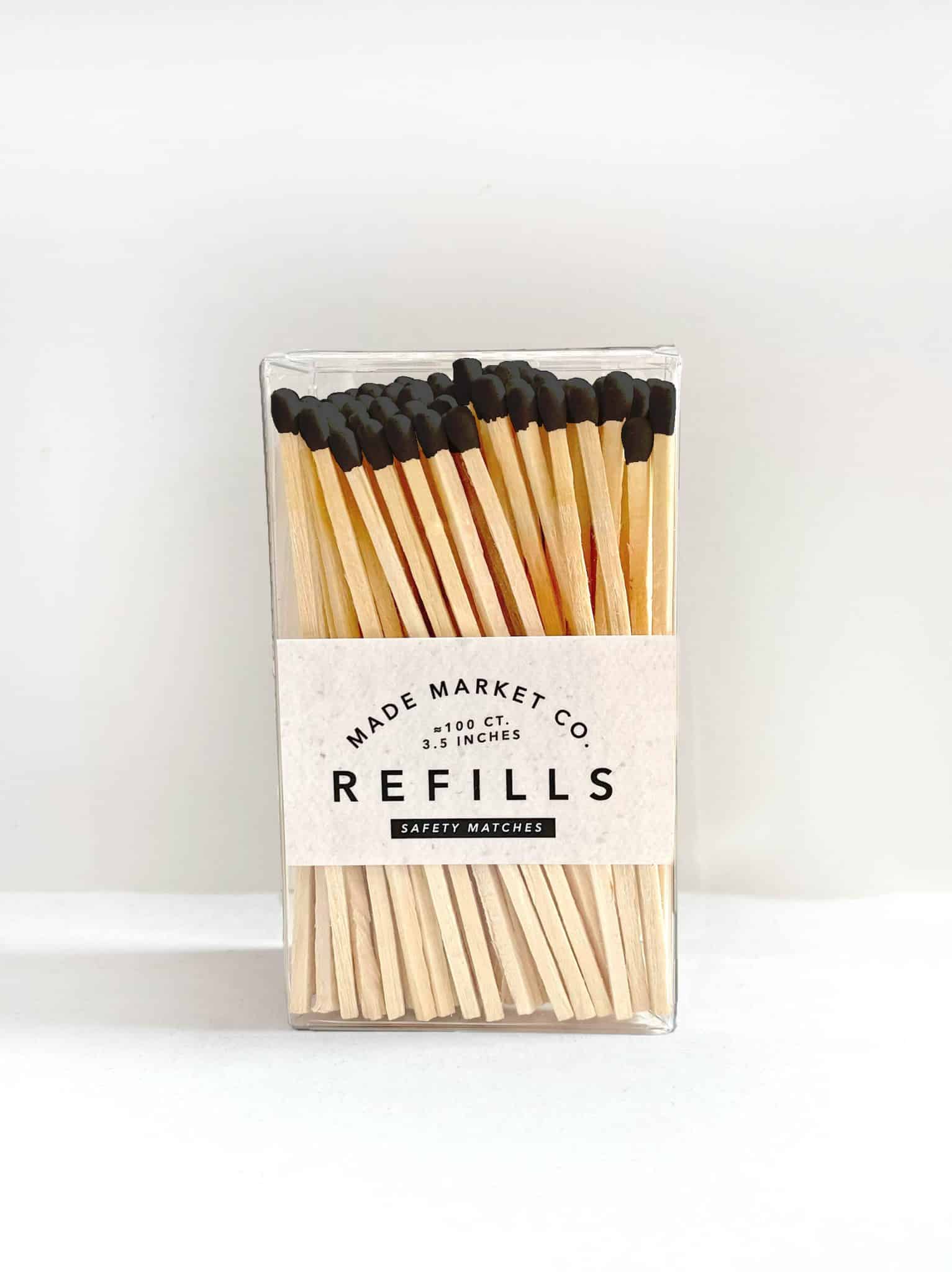 Black matchstick refills with striker