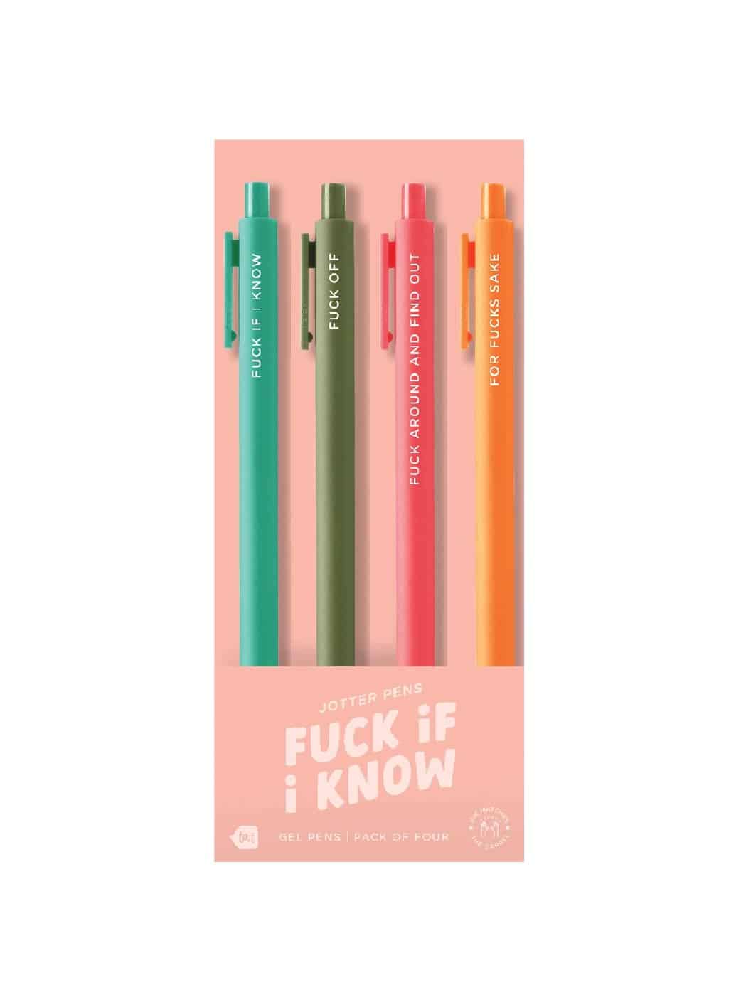 Jotter Pen Set – F*ck if I Know (4 pack) - Be Made