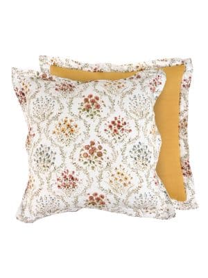 Wildflower Print Throw Pillow. County Cottage Style.