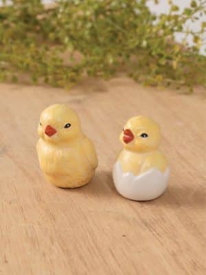 Vintage Ceramic Chick Figurines – Easter & Spring Farmhouse Decor