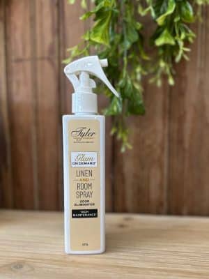 High Maintenance Tyler Glam on Demand Room & Linen Spray 8 oz. bottle. A luxury fragrance mist designed to refresh rooms, linens, and wardrobes with a long-lasting scent. Floral, woody blend combined with patchouli & vanilla with a heavy musk undertone!